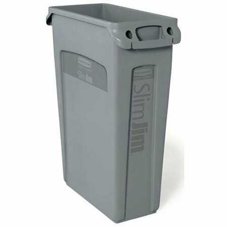 RUBBERMAID Trash Container- Slim Jim, 23G/Grey (30") FG354000GRAY